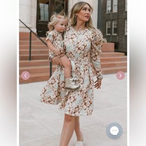 Ivy City Co Mommy and Me- Dress and baby Romper. XS and 6-9months